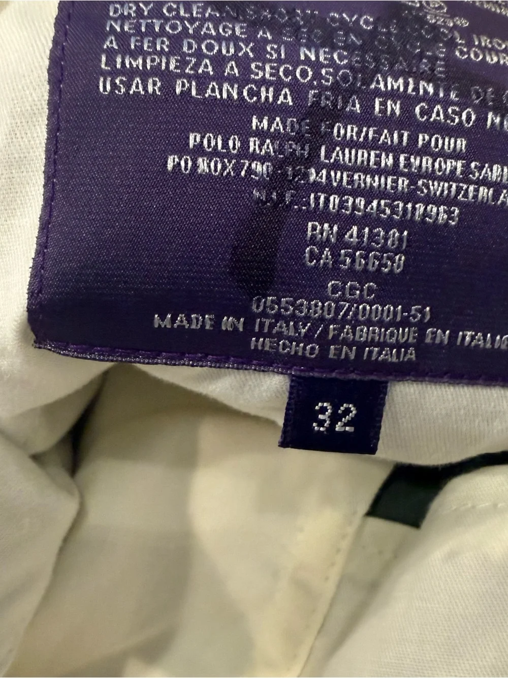 Ralph Lauren Purple Label Men’s Gregory Pants Cotton & Cashmere Corduroy Sz 32